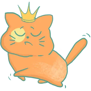 😒 c9eb9a31 고양이, 왕관, 동물, 귀여운, 스티커 telegram sticker