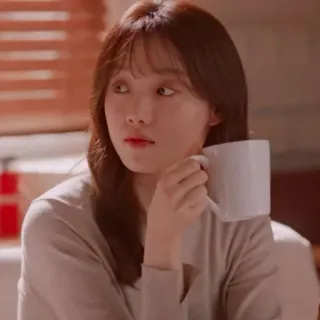 🗝 0843bfed ผู้หญิง, คน, ถ้วย, ภาพเหมือน, ในร่ม, กาแฟ whatsapp sticker