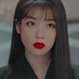 🗝 d587e668 ผู้หญิง, ภาพเหมือน, ลิปสติกสีแดง, ความงาม, เอเชีย, แฟชั่น whatsapp sticker