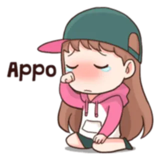 😷 351641f3 Appo เศร้า, ร้องไห้, การ์ตูน, อนิเมะ, ผู้หญิง telegram sticker