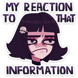 😕 f1f14d10 MY REACTION TO THAT INFORMATION リアクション, 情報, ミーム, 漫画, 面白い, 表情, エモ telegram sticker