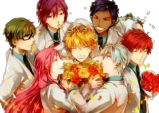 👰 66da6933 anime, group, bouquet, flowers, celebration whatsapp sticker