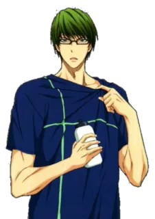 😦 7a38dff4 Midorima Shintarō Kuroko's Basketball anime, kuroko no basket, manga, basketball, sport whatsapp sticker