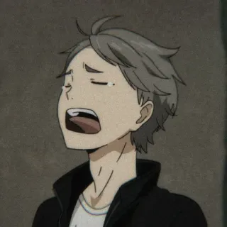 ⚫ 6c266d07 Sugawara Koushi Haikyuu!! anime, manga, haikyuu, sugawara koushi, shocked, surprised whatsapp sticker