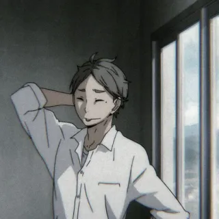 ⚫ 9a914f06 Sugawara Koushi Haikyuu!! anime, haikyuu, sugawara, sugawara koshi, character, anime character whatsapp sticker