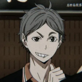 ⚫ f196fff9 Sugawara Koushi Haikyuu!! anime, haikyuu, sugawara, koushi, character, manga whatsapp sticker