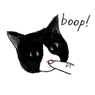 🌚 d9a6fb65 boop! gato, boop, fofo, animal, animal de estimação, ilustração whatsapp sticker