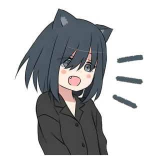 😱 59b1610a アニメ, 猫耳, 可愛い, かわいい, 猫, 女の子, 漫画 telegram sticker