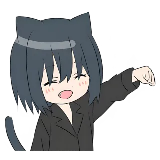 👊 ae4ca356 アニメ, 猫耳, 猫, ちび, かわいい, 漫画, マンガ telegram sticker