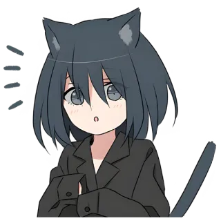 😱 e4cd13a6 アニメ, 猫耳, 可愛い, 漫画, かわいい, 猫, キャラ, ステッカー telegram sticker