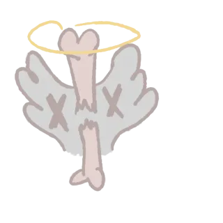 ☠️ 762d9711 Flügel, Heiligenschein, Knochen, Engel, Schädel, Tod whatsapp sticker