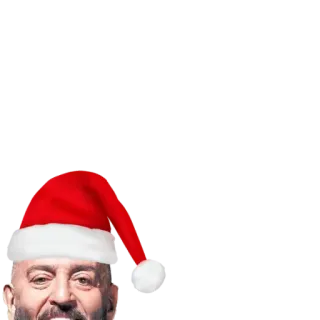 🗓 e000506f natal, topi santa, pria, potret, liburan telegram sticker