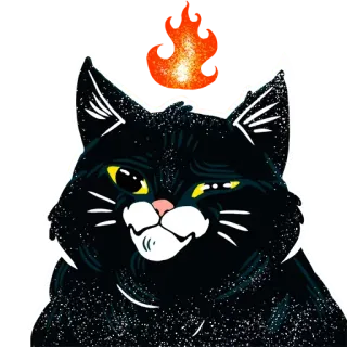 ☺️ ff5a4cde кот, черный кот, животное, милый, наклейка telegram sticker