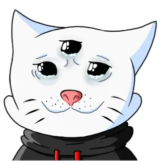 😢 71065336 kot, płacz, smutny, zwierzę, kreskówka, naklejka telegram sticker