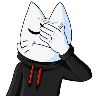 💥 b4e8411c kot, kreskówka, postać, naklejka, facepalm, mem telegram sticker