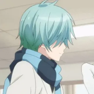 📌 359001e8 anime, manga, character, boy, blue hair, scarf whatsapp sticker