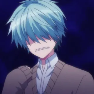 📌 dcd01df6 anime, manga, boy, cartoon, character, blue hair whatsapp sticker