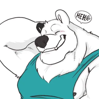 😅 b3a03128 HEH urso polar, desenho animado, animal, sorrindo telegram sticker