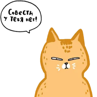 😠 31ee9fd1 Совести у тебя нет! แมว, คำพูด, รัสเซีย, การ์ตูน telegram sticker