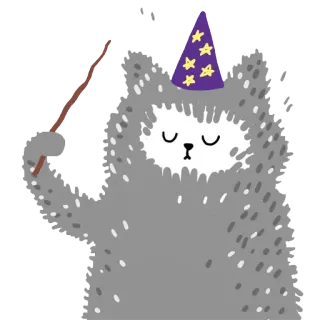 🔮 ac72e157 พ่อมด, เวทมนตร์, แฟนตาซี, สัตว์, หมวก, ดาว telegram sticker