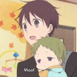 💗 7eea2ce4 Maaf. アニメ, 父親, 赤ちゃん, かわいい, 男性, 家族 telegram sticker