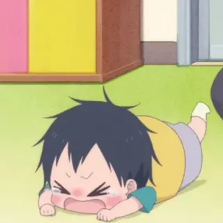 💗 b098293a アニメ, 漫画, 泣く, 悲しい, 子供, キャラクター, 横たわる telegram sticker