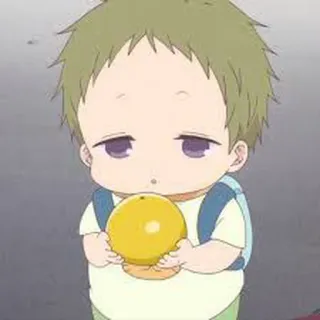 🍭 75f34519 anime, baby, orange, cute, child, cartoon whatsapp sticker