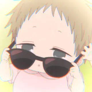 🥺 a89669bb 婴儿, 太阳镜, 动漫, 可爱 telegram sticker