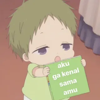🥯 1f77711f aku ga kenal sama amu Anime, Dziecko, Indonezyjski, Meme telegram sticker