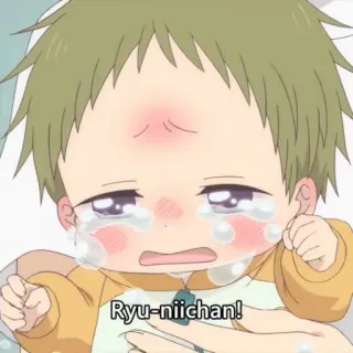 🥯 369b792b Ryu-niichan! anime, płacz, łzy, smutny, dziecko, brat telegram sticker