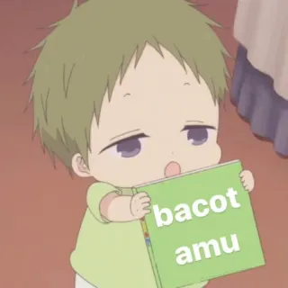 🥯 5e6879c0 bacot amu Anime, Dziecko, Kreskówka, Słodkie, Indonezyjski slang telegram sticker