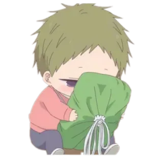 🖤 732e766d Anime, Dễ thương, Nhân vật, Túi xanh lá telegram sticker