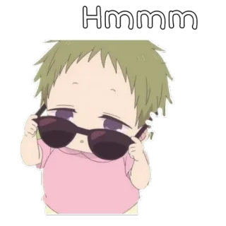🖤 d47d6b2a Hmmm Anime, Em bé, Kính râm, Dễ thương, Hmm telegram sticker