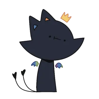 😐 61effbf7 kot, korona, zwierzę, kreskówka, naklejka, słodki telegram sticker