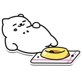🤭 2ad56764 猫, 動物, デザート, プリン, かわいい, 怠惰, 食べ物 telegram sticker