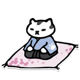 😱 8f6be565 猫, カーペット, 座っている, 可愛い, 動物 telegram sticker