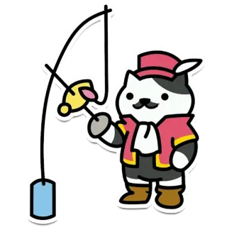 😑 c25cfdac 猫, 釣り, かわいい, ステッカー, 漫画, 動物 telegram sticker