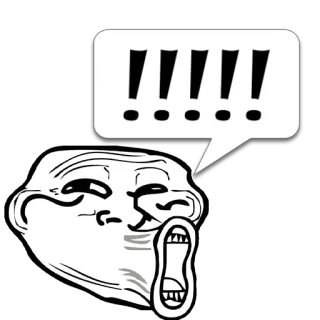 😼 4a3f8380 !!!!! Meme, Trollface, Internet, Hài hước, Dấu chấm than telegram sticker