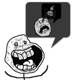😼 4234c24c Trollface Troll, Meme, Internet, Lucu, Kartun, Rage Comic, Humor telegram sticker