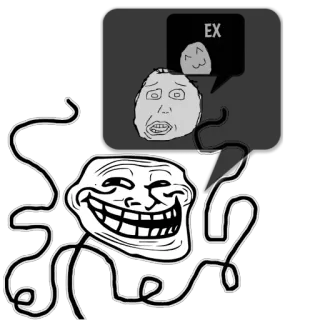 😼 53eb50b6 EX Trollface, Meme, Internet, Humor, Lucu, Mantan telegram sticker