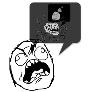 😼 a87dfc48 EX Meme, Trollface, Rage Comic, Internet, Mantan telegram sticker