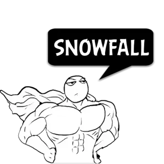 😼 7537da3d SNOWFALL supereroe, nevicata, mantello, muscoli telegram sticker