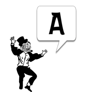 😼 d87065f0 A lettera, cartone animato, meme, trollface telegram sticker