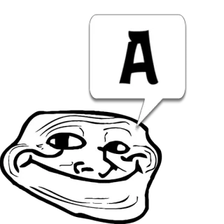 😼 4266434c A Trollface, Meme, Internet, Huruf, A whatsapp sticker
