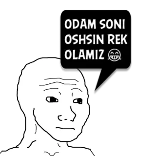 😼 ad651b83 ODAM SONI
OSHSIN REK
OLAMIZ😁 ミーム, Wojak, 面白い, ネットミーム, 表情 telegram sticker