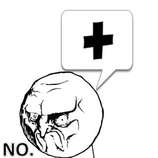 😼 e906f17e NO. レイジコミック, いいえ, ミーム, プラス記号, 怒り, ネットミーム telegram sticker