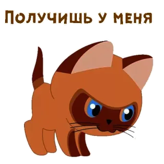 😖 1756cfe9 Получишь у меня 猫, 生气, 卡通, 动物 telegram sticker