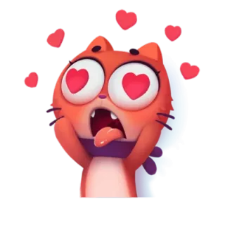 😍 67723921 mèo, trái tim, tình yêu, hoạt hình, hào hứng, dễ thương, nhãn dán telegram sticker