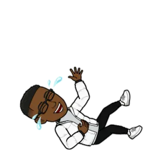 🤣 08282e8e bitmoji, riendo, cayendo, feliz, dibujos animados, avatar telegram sticker