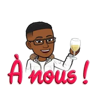 🥂 2e0feac7 À nous! salud, brindis, celebración, bebiendo, bitmoji, vino telegram sticker
